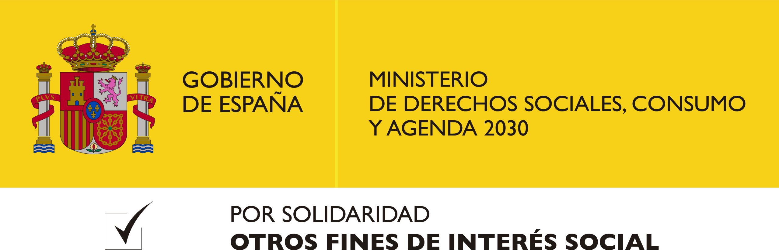 Logotipo de Ministerio de Derechos Sociales y Agenda 2030 - Por solidaridad, otros fines de interés social